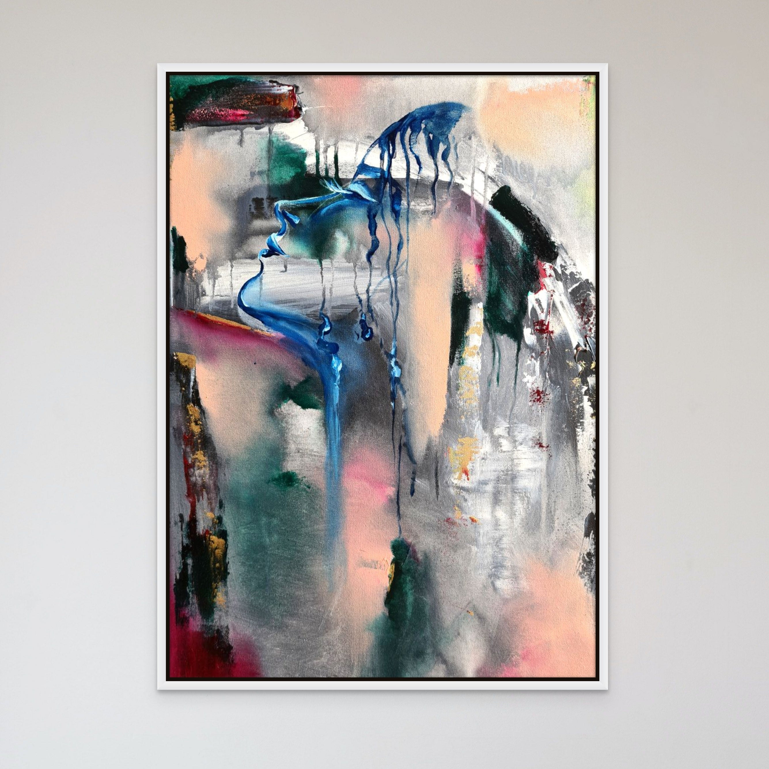 "A Gulp Of Air" Original abstract portrait on canvas