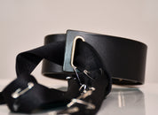black genuine leather belt for women dress hand made belt 