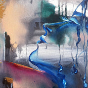 "A Gulp Of Air" Original abstract portrait on canvas
